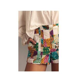 PILCRO Anthropologie Size 26 Kit Patchwork Utility Hi Rise Shorts NWT